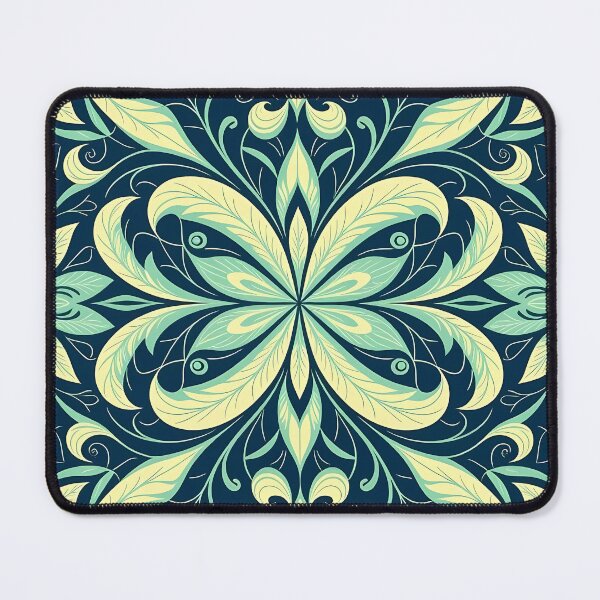 Item preview, Blue, Flowers & Leaves, Abstract Artistic Stylize, Symmetrical Repeated Texture Pattern (image size 8320x12480) designed and sold by Digital-Davinci.
