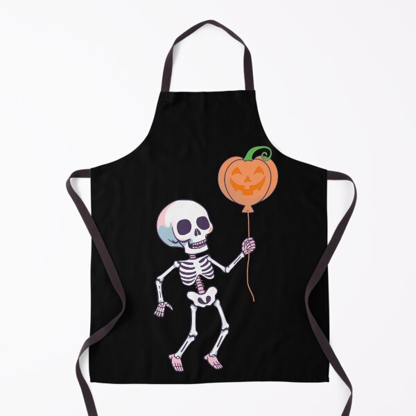 Item preview, Kawaii Pastel Skeleton with Pumpkin Balloon | Cute Halloween Art designed and sold by PawxelArt.
