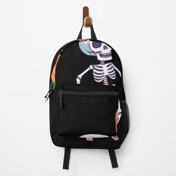 Item preview, Kawaii Pastel Skeleton with Pumpkin Balloon | Cute Halloween Art designed and sold by PawxelArt.