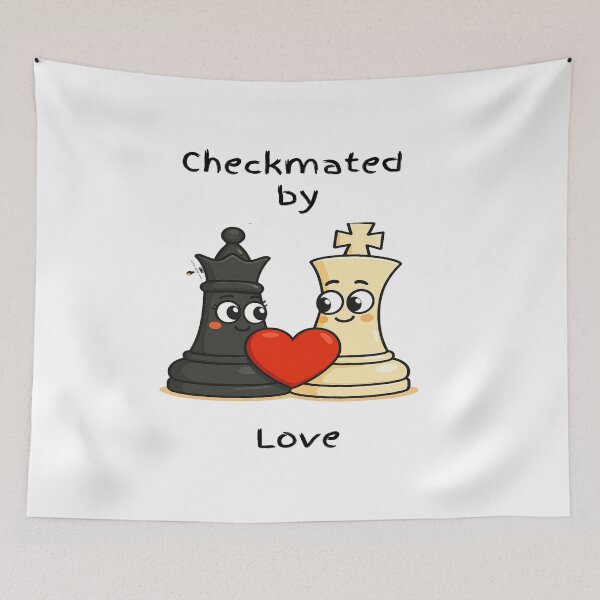 Item preview, Checkmated by Love – White King & Black Queen Chess Romance designed and sold by PawnShiftGoods.