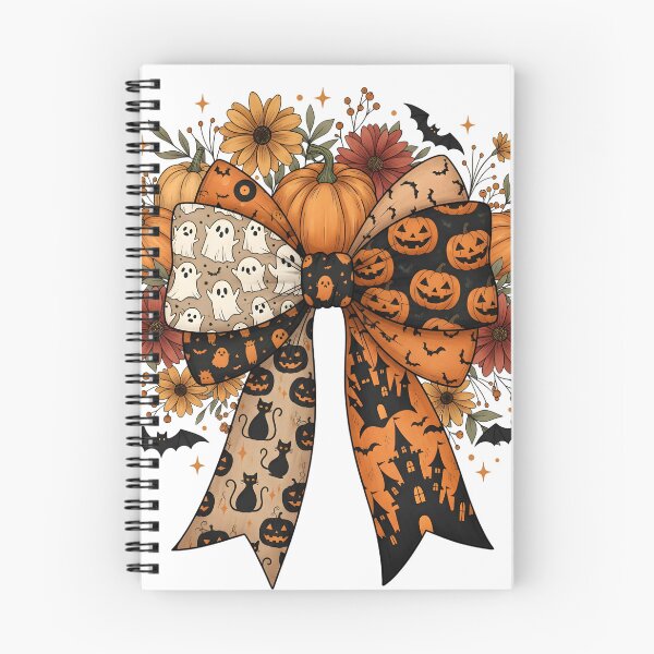 Item preview, Halloween Bow with Pumpkins, Ghosts & Black Cats – Spooky Cute designed and sold by LinLuckStudio.