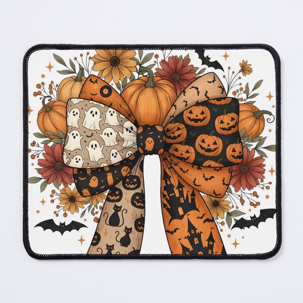 Item preview, Halloween Bow with Pumpkins, Ghosts & Black Cats – Spooky Cute designed and sold by LinLuckStudio.