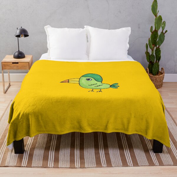 Item preview, Green bird on yellow background designed and sold by FridaSofia85.
