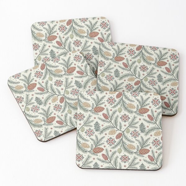 Item preview, Symmetrical Pine & Rosettes | Cozy Winter Nordic designed and sold by Shuga-Design.