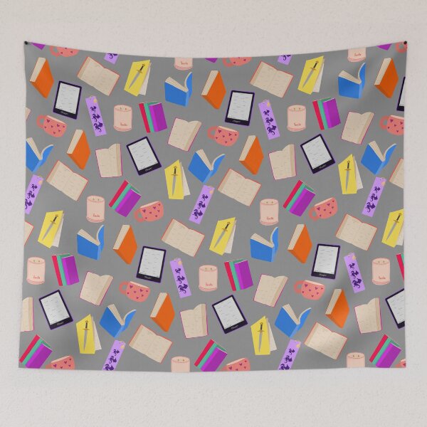 Item preview, Grey Bookish Books Mug Ereader candle designed and sold by Lozzie Eliza Designs.