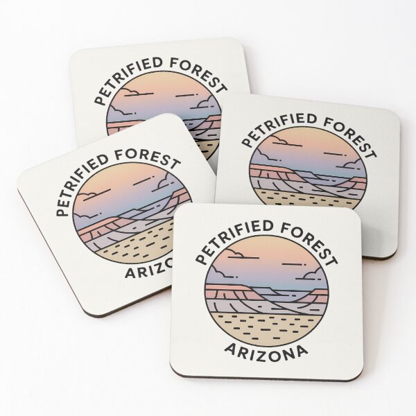 Item preview, Minimalist Pastel Artline Sticker – Petrified Forest National Park designed and sold by Horizon Tales.