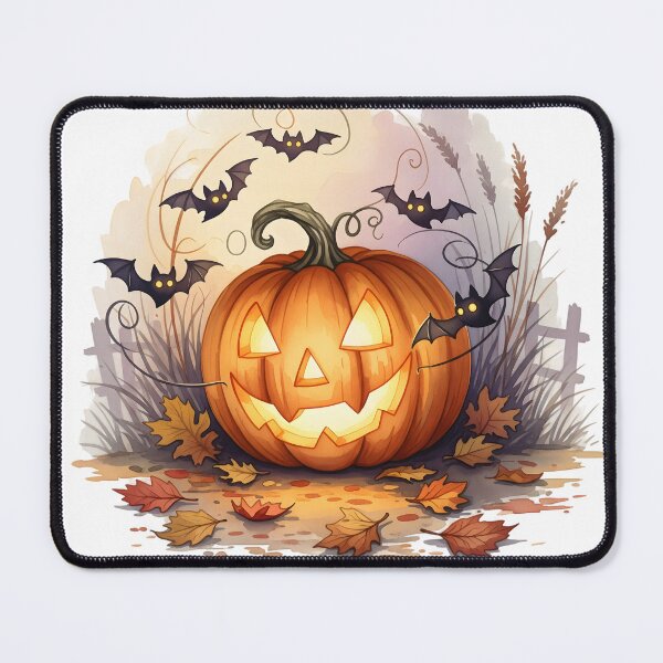 Item preview, Smiling Jack-o’-Lantern Pumpkin with Bats – Cute Halloween designed and sold by LinLuckStudio.