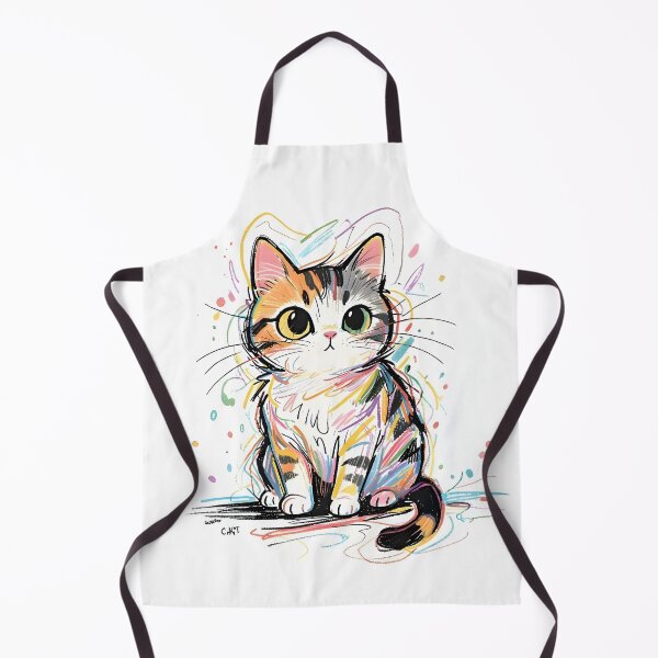 Item preview, Cute Calico Doodle Cat | Colorful Hand-Drawn Kitty Illustration designed and sold by thirteen-studio.