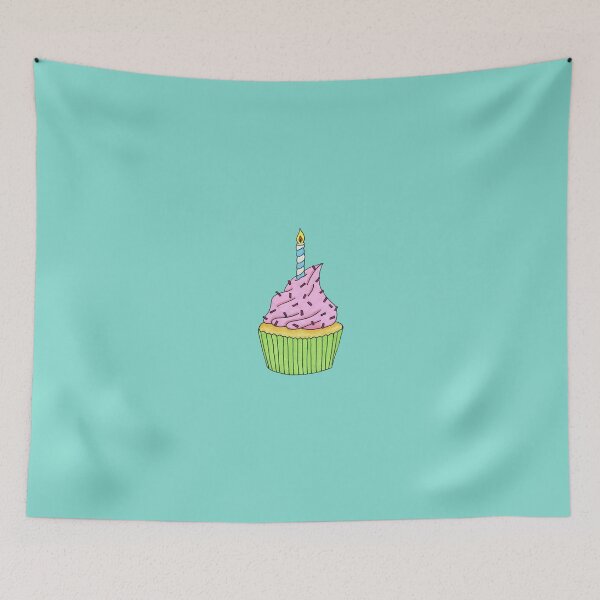 Item preview, Cupcake on Turquoise background designed and sold by FridaSofia85.