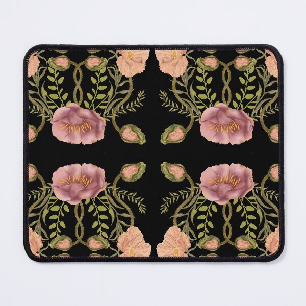 Item preview, Hand drawn image. Watercolor composition of pink flowers peonies and poppies, green leaves designed and sold by Grin Katalina Floral Patterns & Cozy Art.