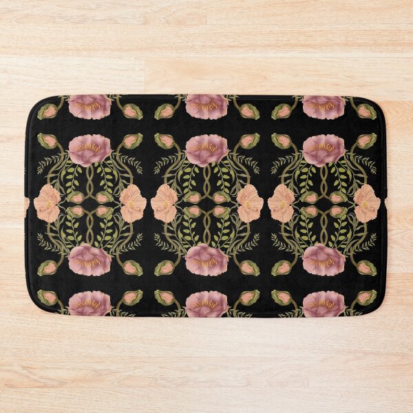 Item preview, Hand drawn image. Watercolor composition of pink flowers peonies and poppies, green leaves designed and sold by Grin Katalina Floral Patterns & Cozy Art.