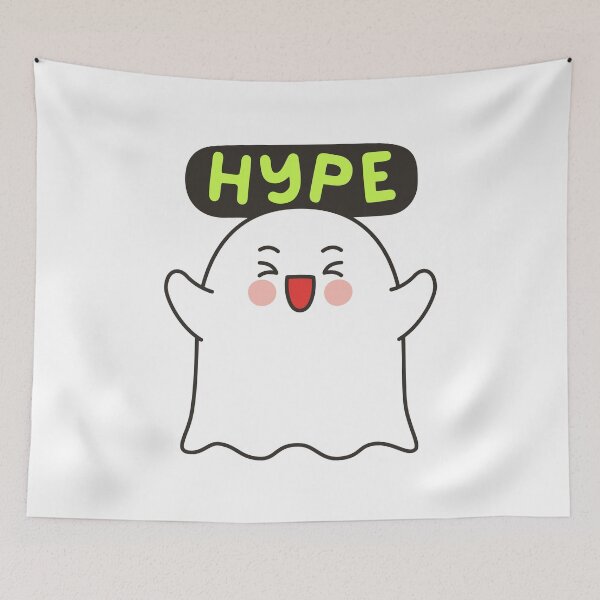 Item preview, Cute Ghost Sticker with Hype Text Expression designed and sold by BibleProject.