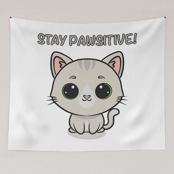 Item preview, Stay Pawsitive Cute Cat Design designed and sold by Elizarfa.