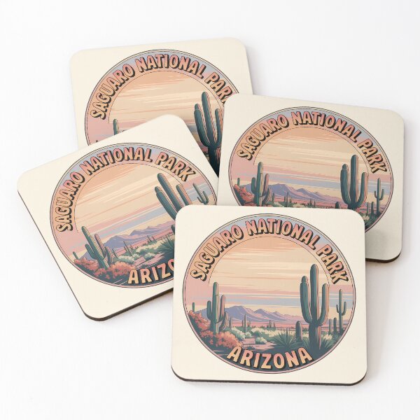 Item preview, Retro Sunset Saguaro National Park Arizona Sticker designed and sold by Horizon Tales.