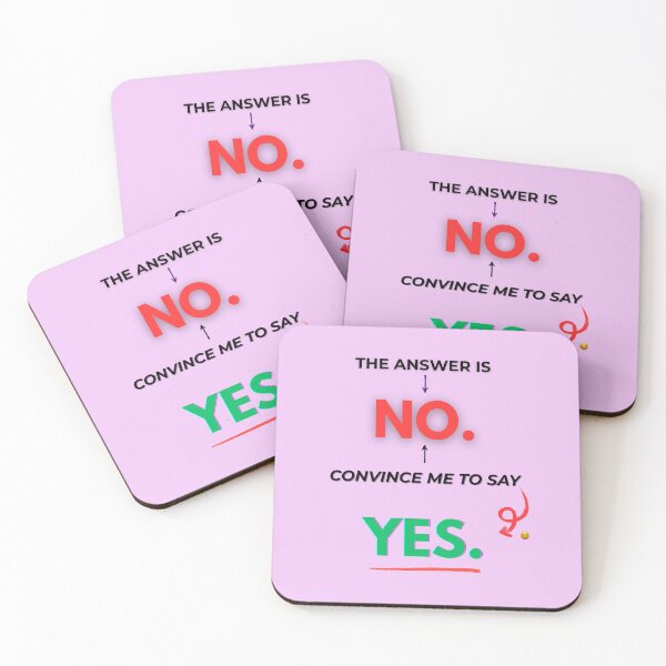 Item preview, ❤️The Answer Is No Convince Me To Say Yes Funny Sassy Quote ❤️ designed and sold by Art With Impact – Statement Art & Apparel for Deep Thinkers.