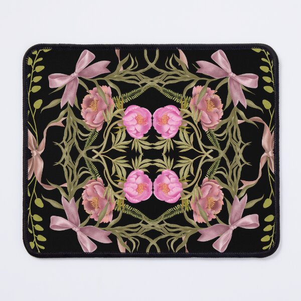 Item preview, Hand drawn floral pattern. Seamless delicate watercolor botanical pattern with pink peonies and pink bows on a white background designed and sold by Grin Katalina Floral Patterns & Cozy Art.
