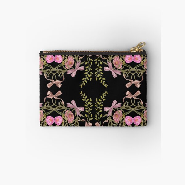 Item preview, Hand drawn floral pattern. Seamless delicate watercolor botanical pattern with pink peonies and pink bows on a white background designed and sold by Grin Katalina Floral Patterns & Cozy Art.
