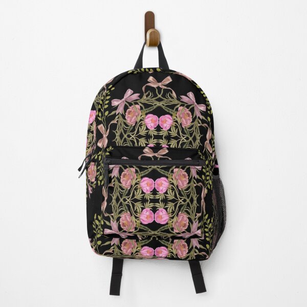 Item preview, Hand drawn floral pattern. Seamless delicate watercolor botanical pattern with pink peonies and pink bows on a white background designed and sold by Grin Katalina Floral Patterns & Cozy Art.
