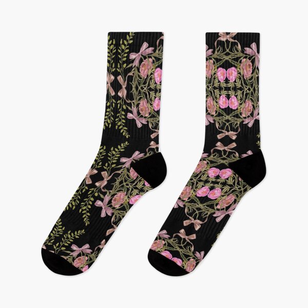 Item preview, Hand drawn floral pattern. Seamless delicate watercolor botanical pattern with pink peonies and pink bows on a white background designed and sold by Grin Katalina Floral Patterns & Cozy Art.