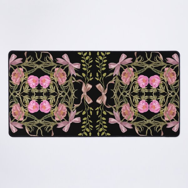Item preview, Hand drawn floral pattern. Seamless delicate watercolor botanical pattern with pink peonies and pink bows on a white background designed and sold by Grin Katalina Floral Patterns & Cozy Art.