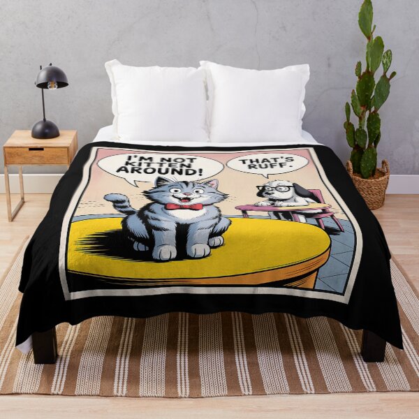 Item preview, Funny Cat Dog Comic Im Not Kitten Around Pun Art designed and sold by AliceDelsie.