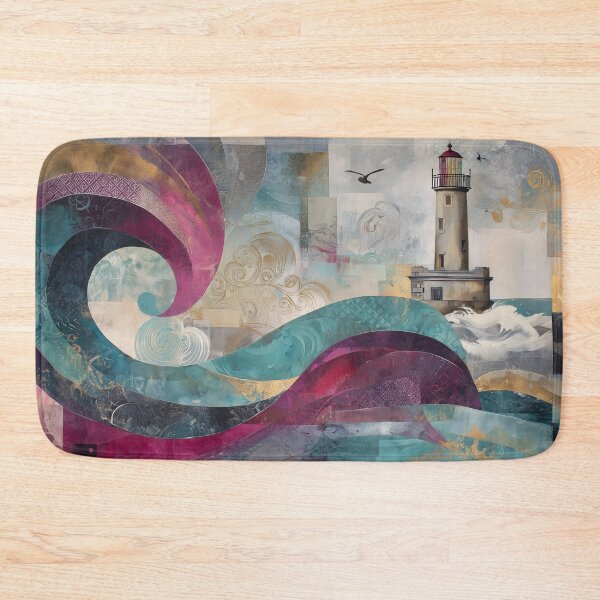Item preview, 113 Abstract Waves and Lighthouse Scene designed and sold by nikoart001.