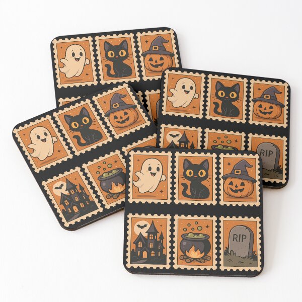 Item preview, Halloween Retro Stamps designed and sold by Funny Vintage Stickers And T-Shirts.