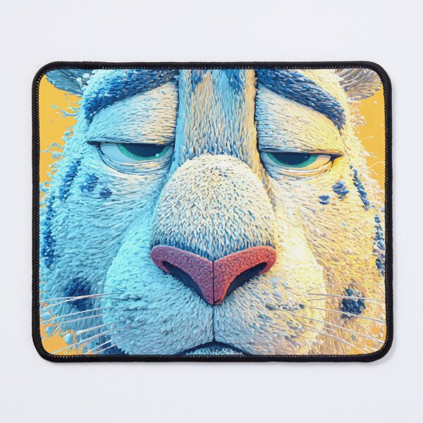 Item preview, Cool Snow Leopard Portrait – Whimsical Furry Big Cat Art designed and sold by Moss and Moon Studio.