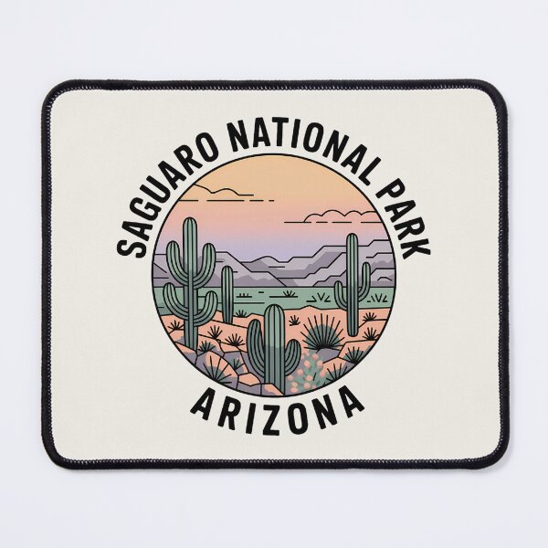 Item preview, Minimalist Pastel Saguaro National Park Arizona Badge Sticker designed and sold by Horizon Tales.