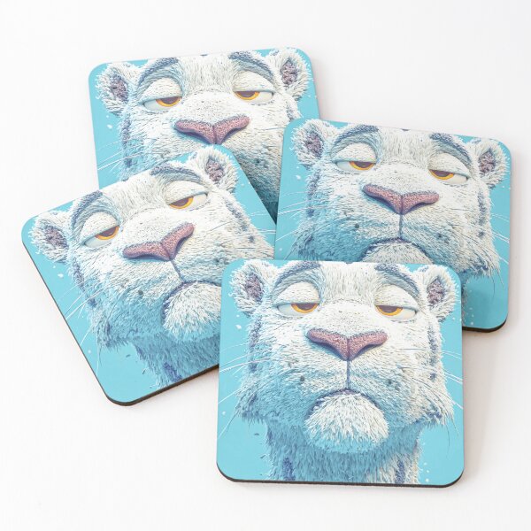 Item preview, Cool Snow Leopard Portrait – Whimsical Furry Big Cat Art designed and sold by Moss and Moon Studio.