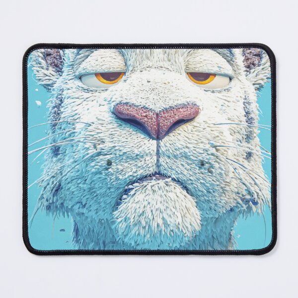 Item preview, Cool Snow Leopard Portrait – Whimsical Furry Big Cat Art designed and sold by Moss and Moon Studio.