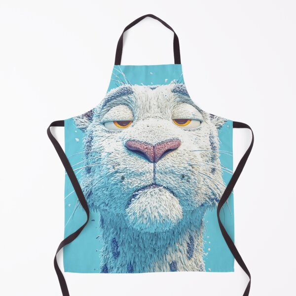 Item preview, Cool Snow Leopard Portrait – Whimsical Furry Big Cat Art designed and sold by Moss and Moon Studio.