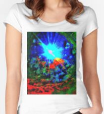 Psychedelic Spaceship Women's Fitted Scoop T-Shirt
