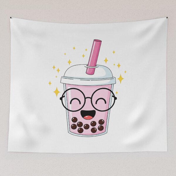 Item preview, Cute Nerdy Kawaii Bubble Tea with Glasses designed and sold by istoriadesign.