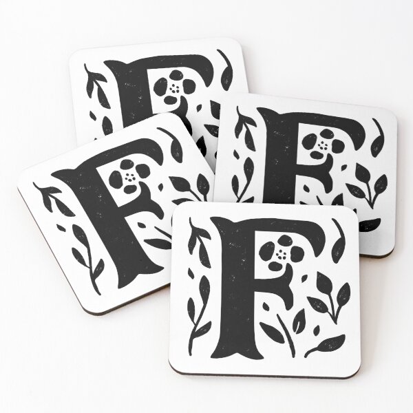 Item preview, Vintage Decorative Monogram F, Botanical Floral Letter F designed and sold by Lillian C Art.