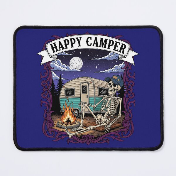 Item preview, Happy Camper Skeleton – Spooky Camping Night Art designed and sold by Aredbox.