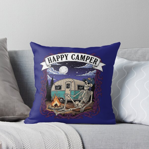 Item preview, Happy Camper Skeleton – Spooky Camping Night Art designed and sold by Aredbox.