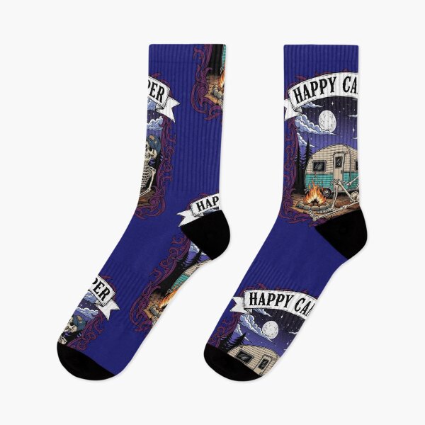 Item preview, Happy Camper Skeleton – Spooky Camping Night Art designed and sold by Aredbox.
