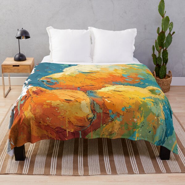 Item preview, Warm Embrace of a Mother Bear and Her Cubs – Vibrant Animal Art designed and sold by Moss and Moon Studio.