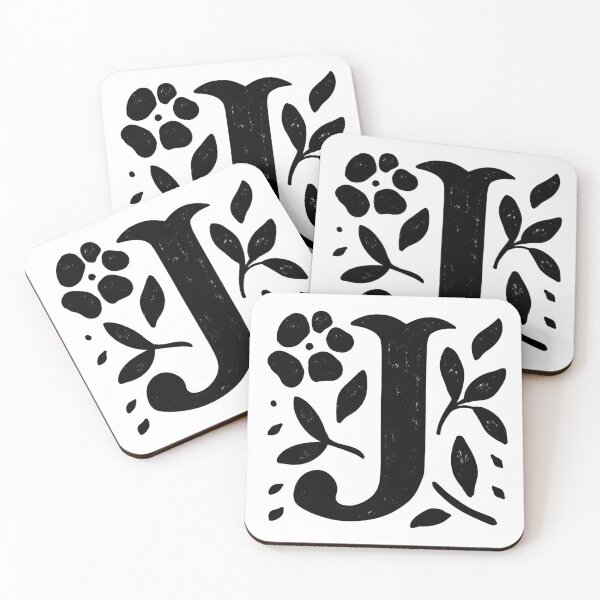 Item preview, Vintage Decorative Monogram J, Botanical Floral Letter J designed and sold by Lillian C Art.