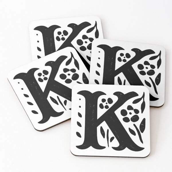 Item preview, Vintage Decorative Monogram K, Botanical Floral Letter K designed and sold by Lillian C Art.