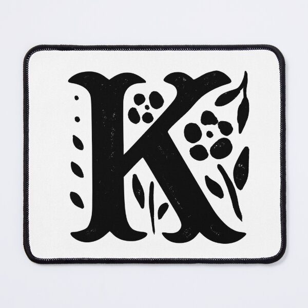 Item preview, Vintage Decorative Monogram K, Botanical Floral Letter K designed and sold by Lillian C Art.