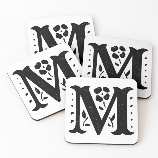 Item preview, Vintage Decorative Monogram M, Botanical Floral Letter M designed and sold by Lillian C Art.