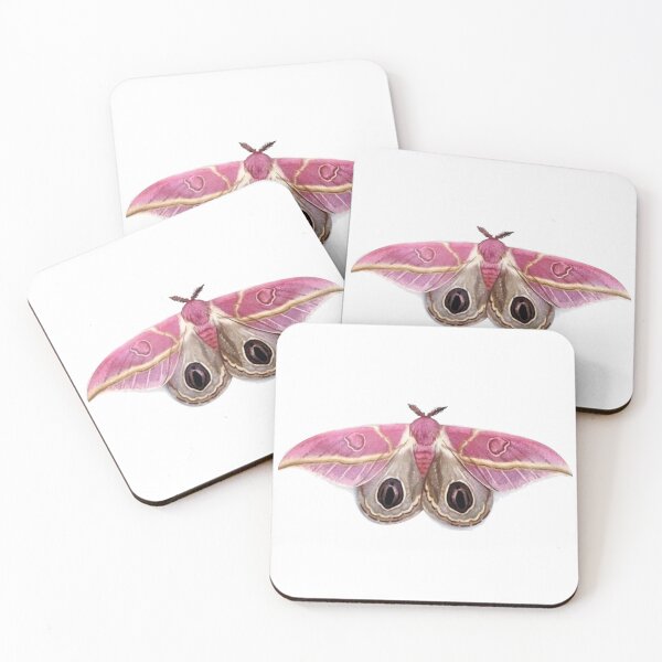 Item preview, pink moth sticker  designed and sold by inainart.