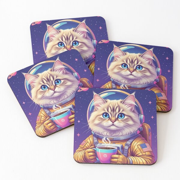 Item preview, Coffee Astronaut Cat designed and sold by Cherry Peony.