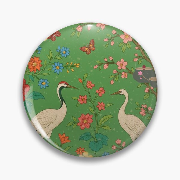 Item preview, Chinoiserie Garden with Cranes, Blossoms, and Lanterns – Oriental Vintage Floral Nature Pattern designed and sold by Sugar Wisdom .