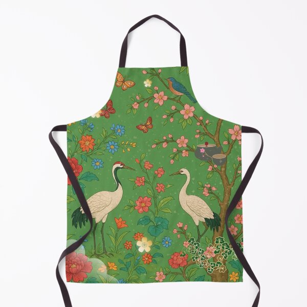 Item preview, Chinoiserie Garden with Cranes, Blossoms, and Lanterns – Oriental Vintage Floral Nature Pattern designed and sold by Sugar Wisdom .