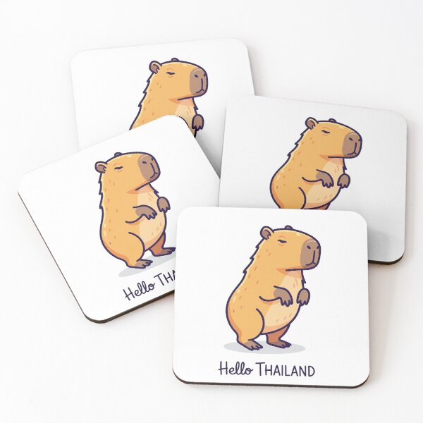 Artikelvorschau, Hallo Thailand Capybara Cartoon entworfen und verkauft von minmic88.