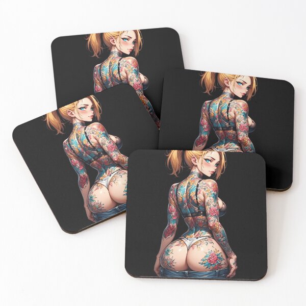 Artikelvorschau, Blondes Anime-Tattoo-Mädchen mit sexy Arsch entworfen und verkauft von JUDITHEISING.