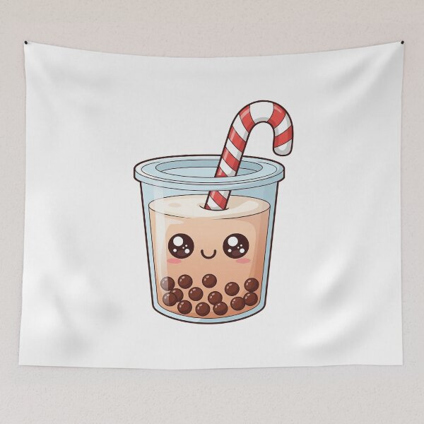 Item preview, Cute Kawaii Christmas Bubble Tea designed and sold by istoriadesign.